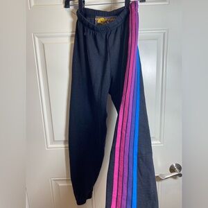Aviator Nation Joggers with Pink and Blue Stripes